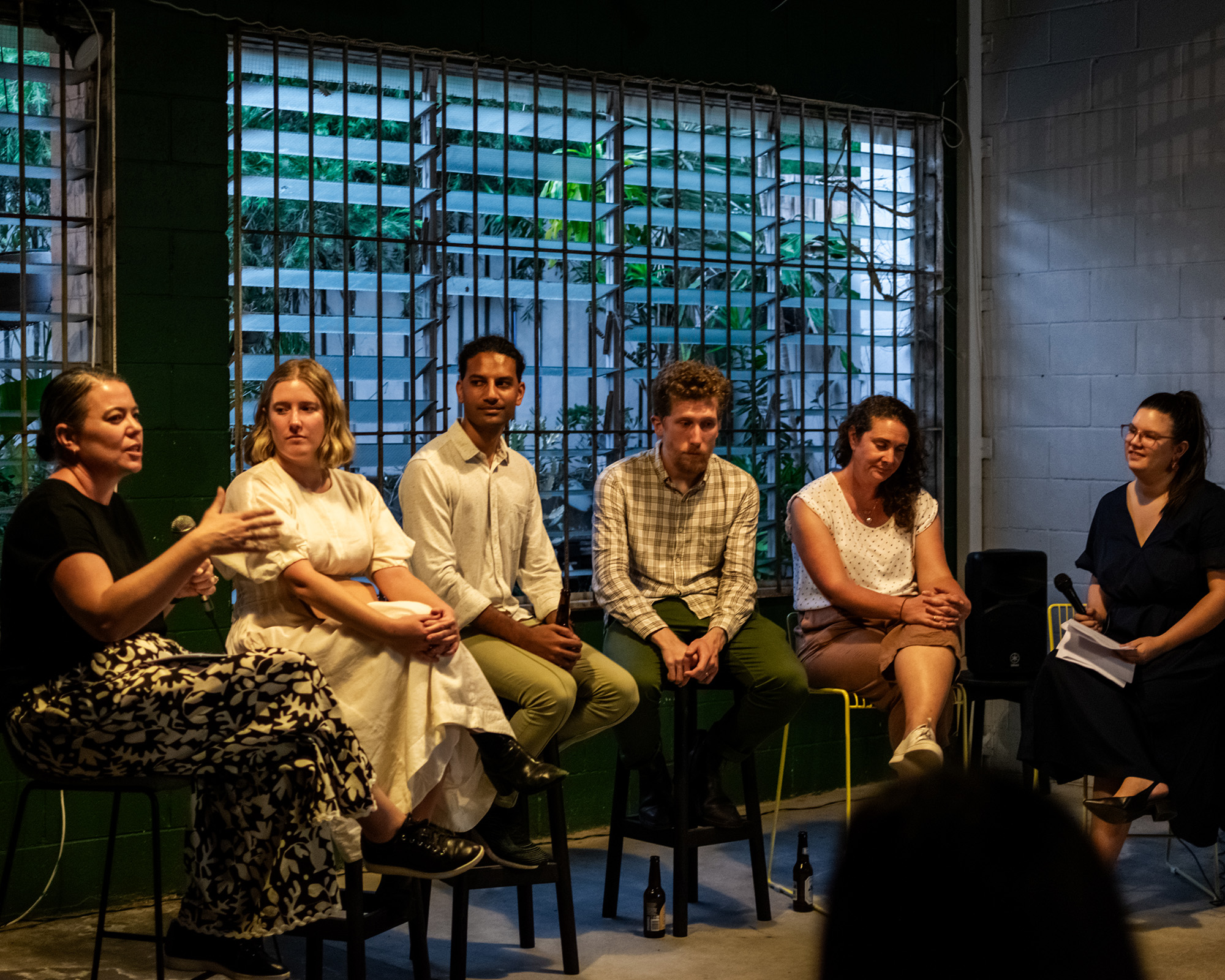 architects talking in a panel event